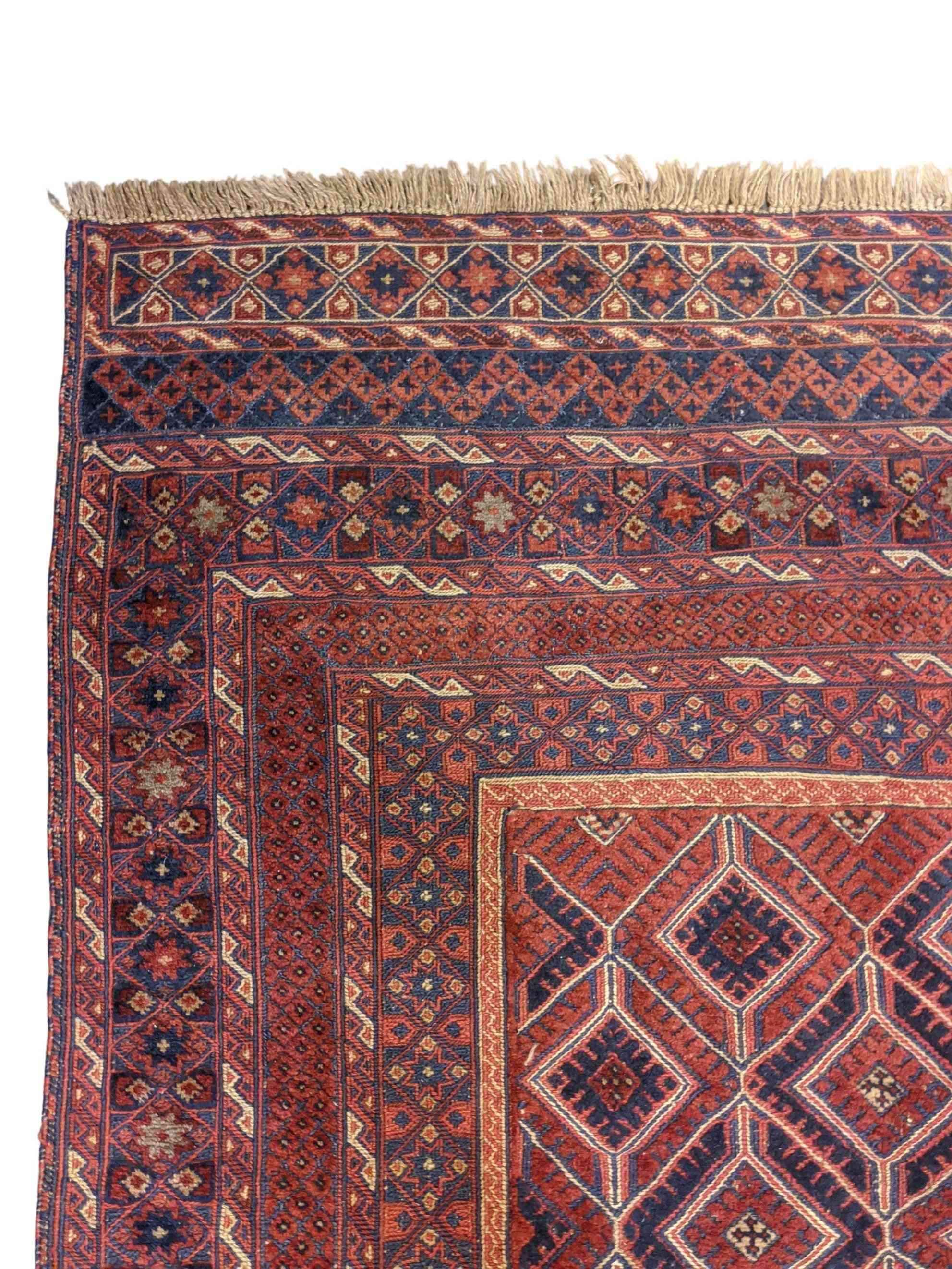 210 x 156 cm Fine afghan Mushwani Tribal Red Rug - Rugmaster