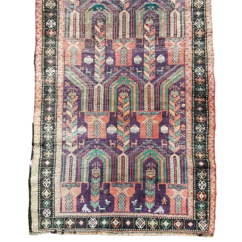 212 x 120 cm Persian Baluch Traditional Violet Rug - Rugmaster