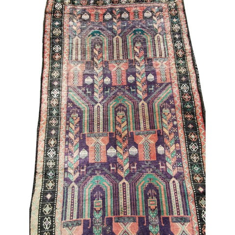 212 x 120 cm Persian Baluch Traditional Violet Rug - Rugmaster