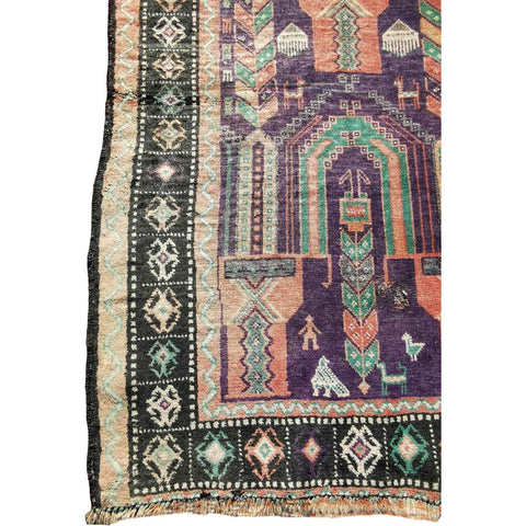 212 x 120 cm Persian Baluch Traditional Violet Rug - Rugmaster