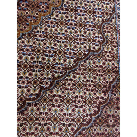 212 x 148 cm Silk Wool Traditional Brown Rug - Rugmaster