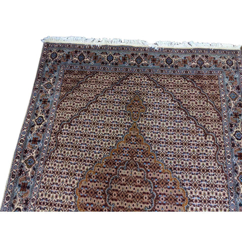 212 x 148 cm Silk Wool Traditional Brown Rug - Rugmaster