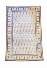 213 x 135 cm Fine Old Kashan Traditional Beige Rug - Rugmaster