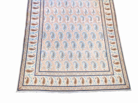 213 x 135 cm Fine Old Kashan Traditional Beige Rug - Rugoutlet