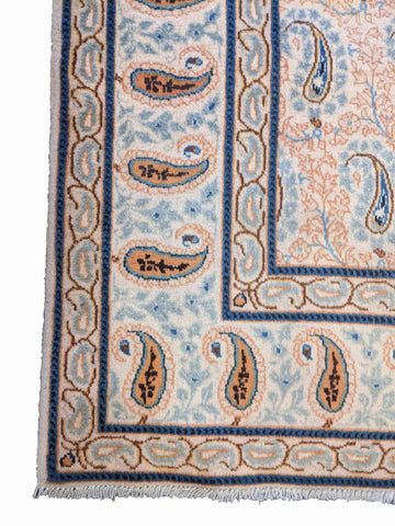 213 x 135 cm Fine Old Kashan Traditional Beige Rug - Rugoutlet