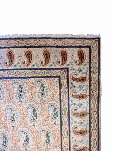 213 x 135 cm Fine Old Kashan Traditional Beige Rug - Rugoutlet