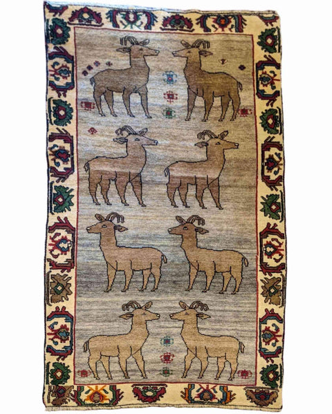 214 x 110 cm Persian Gabbeh Tribal Yellow Rug - Rugoutlet