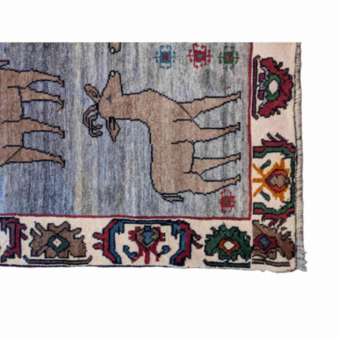 214 x 110 cm Persian Gabbeh Tribal Yellow Rug - Rugmaster