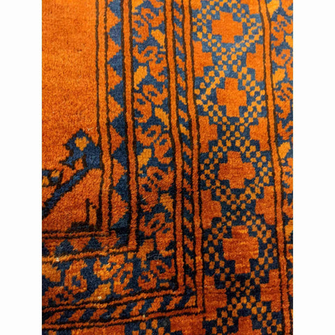 214 x 117 cm Afghan Khan Tribal Orange Rug - Rugmaster