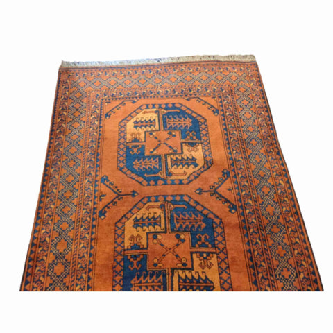 214 x 117 cm Afghan Khan Tribal Orange Rug - Rugmaster