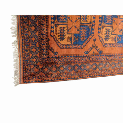 214 x 117 cm Afghan Khan Tribal Orange Rug - Rugmaster