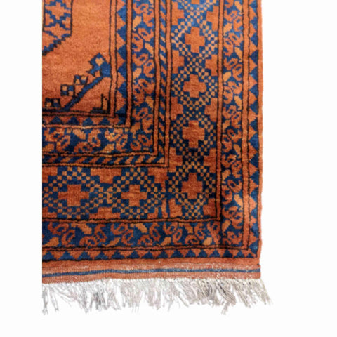 214 x 117 cm Afghan Khan Tribal Orange Rug - Rugmaster