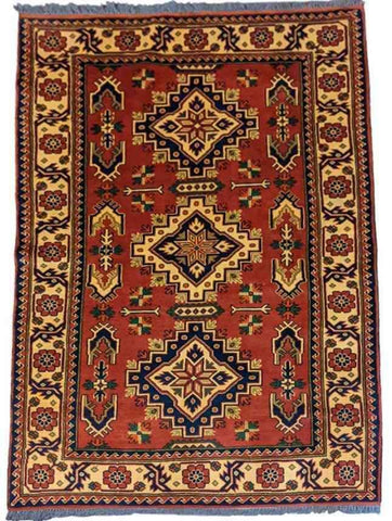 214 x 123 cm natural dye Tribal Yellow Rug - Rugmaster
