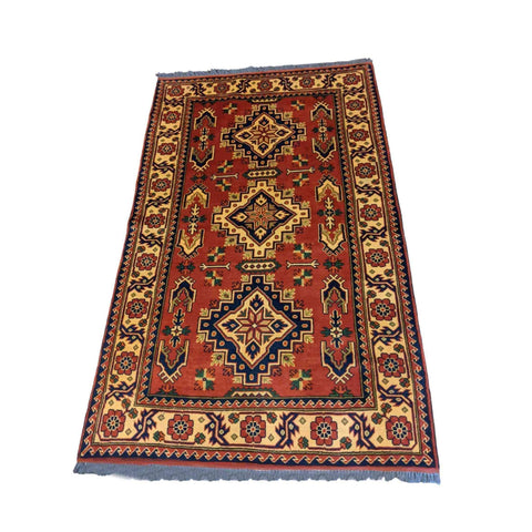 214 x 123 cm natural dye Tribal Yellow Rug - Rugmaster