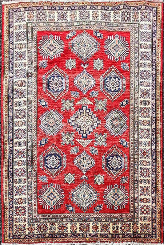 214 x 135 cm Nomadic Kazak Tribal Red Rug