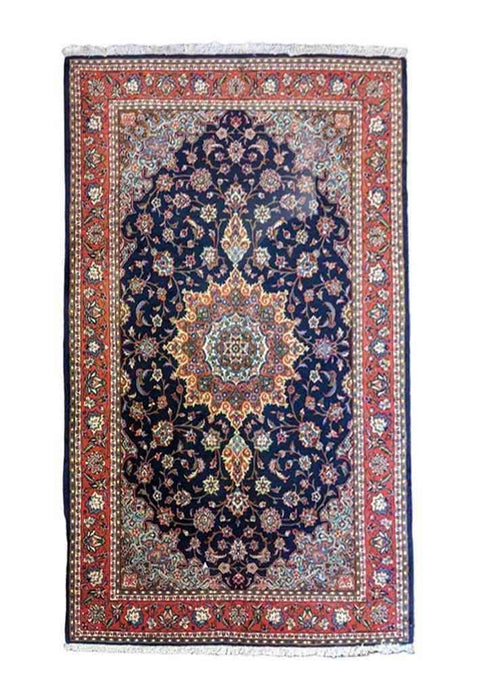 215 x 131 cm Persian Sarough Traditional Black Rug - Rugoutlet