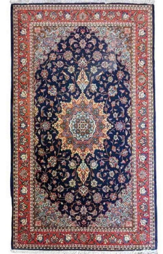 215 x 131 cm Persian Sarough Traditional Black Rug - Rugoutlet