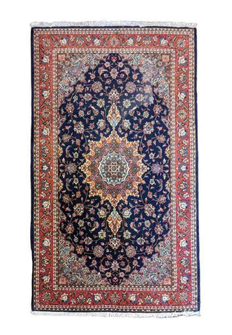 215 x 131 cm Persian Sarough Traditional Black Rug - Rugoutlet