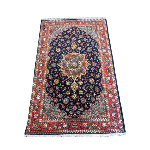 215 x 131 cm Persian Sarough Traditional Black Rug - Rugmaster