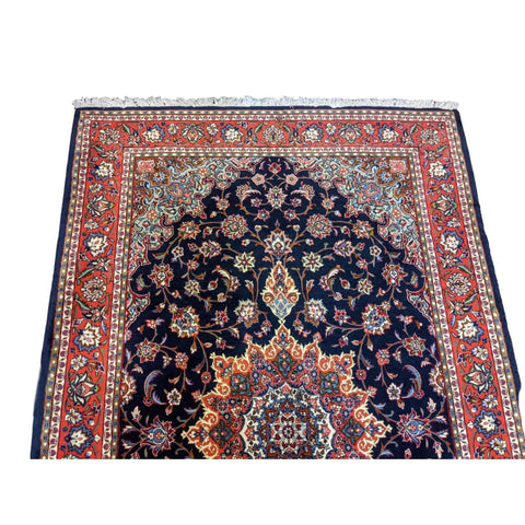 215 x 131 cm Persian Sarough Traditional Black Rug - Rugmaster