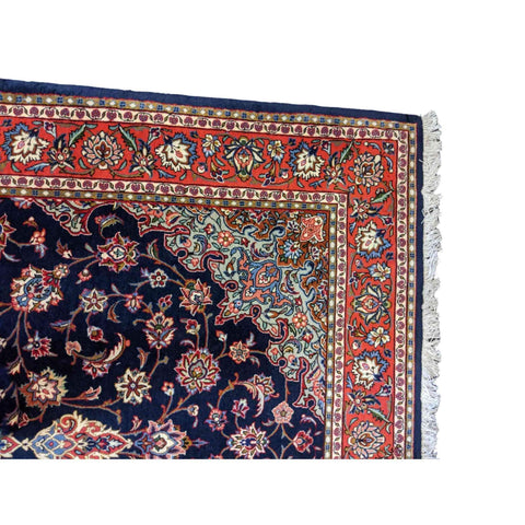 215 x 131 cm Persian Sarough Traditional Black Rug - Rugoutlet