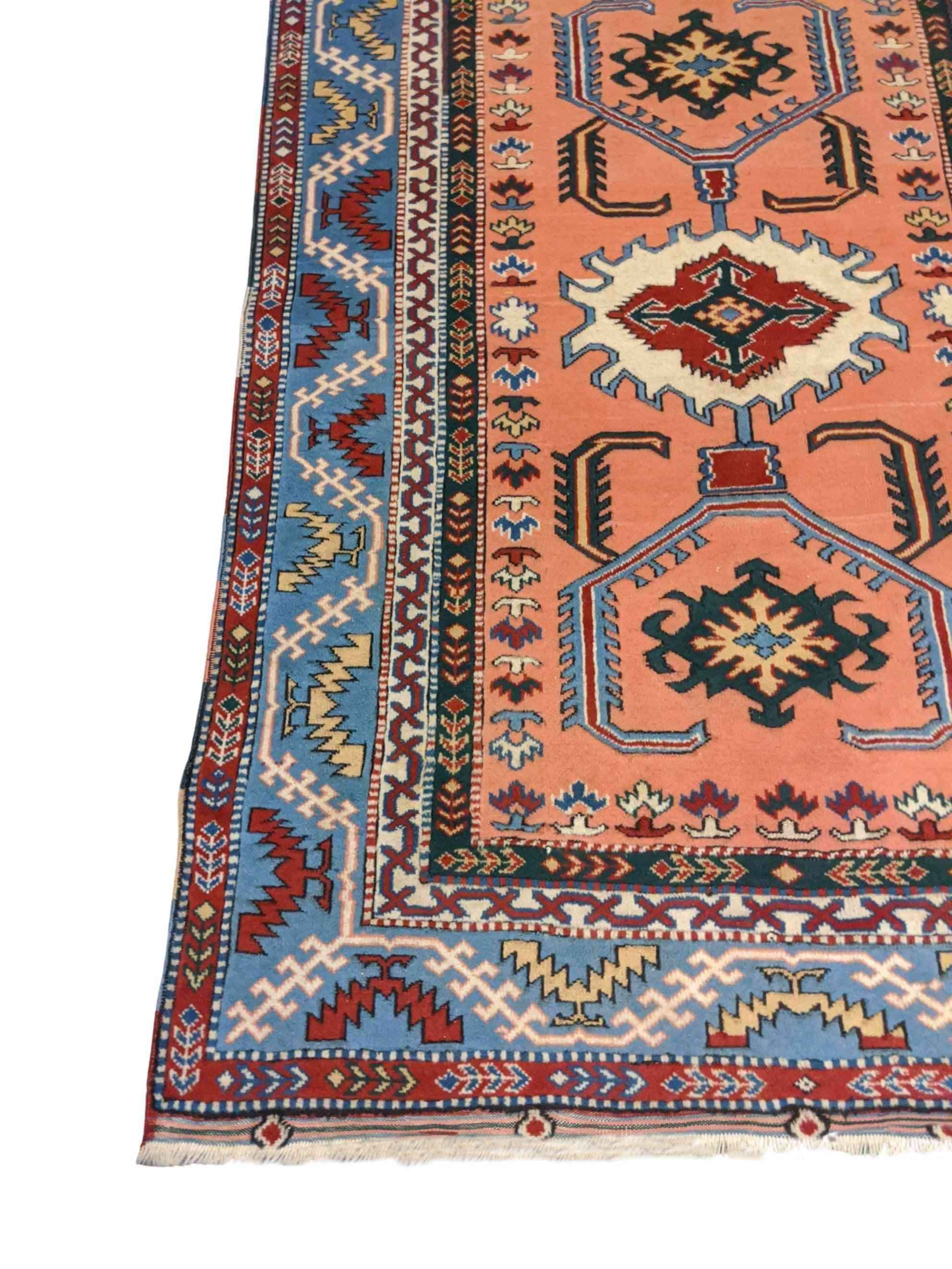 215 x 147 cm Turkish Karz Traditional Orange Rug - Rugoutlet