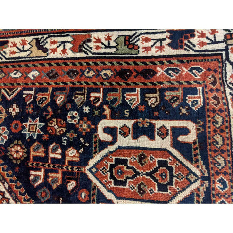 215 x 151 cm Shiraz Qashqai Old Traditional Red Rug - Rugoutlet