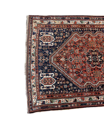 215 x 151 cm Shiraz Qashqai Old Traditional Red Rug - Rugoutlet