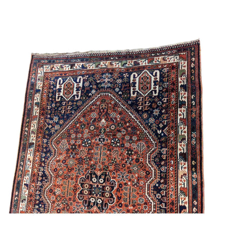 215 x 151 cm Shiraz Qashqai Old Traditional Red Rug - Rugoutlet