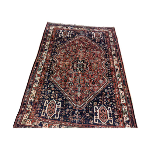 215 x 151 cm Shiraz Qashqai Old Traditional Red Rug - Rugoutlet