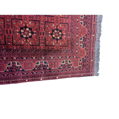 215 x 153 cm Afghan Khan Tribal Red Rug - Rugoutlet