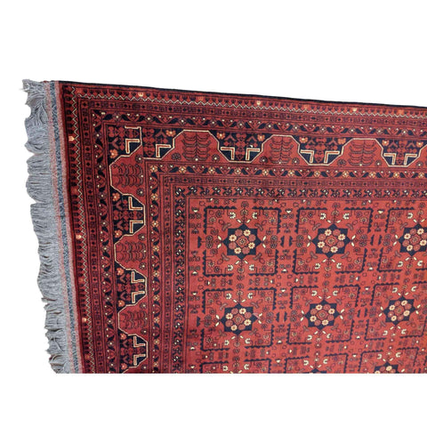 215 x 153 cm Afghan Khan Tribal Red Rug - Rugmaster