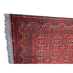 215 x 153 cm Afghan Khan Tribal Red Rug - Rugoutlet