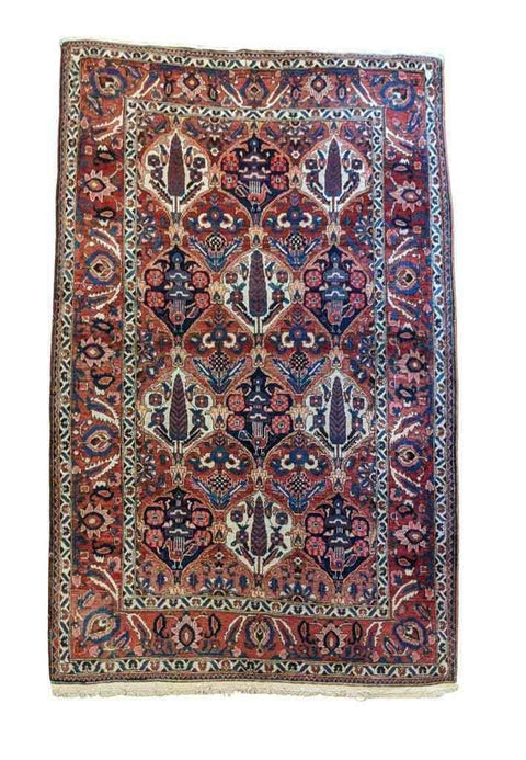 215 x 160 cm Bakhtiar Traditional Orange Rug - Rugmaster