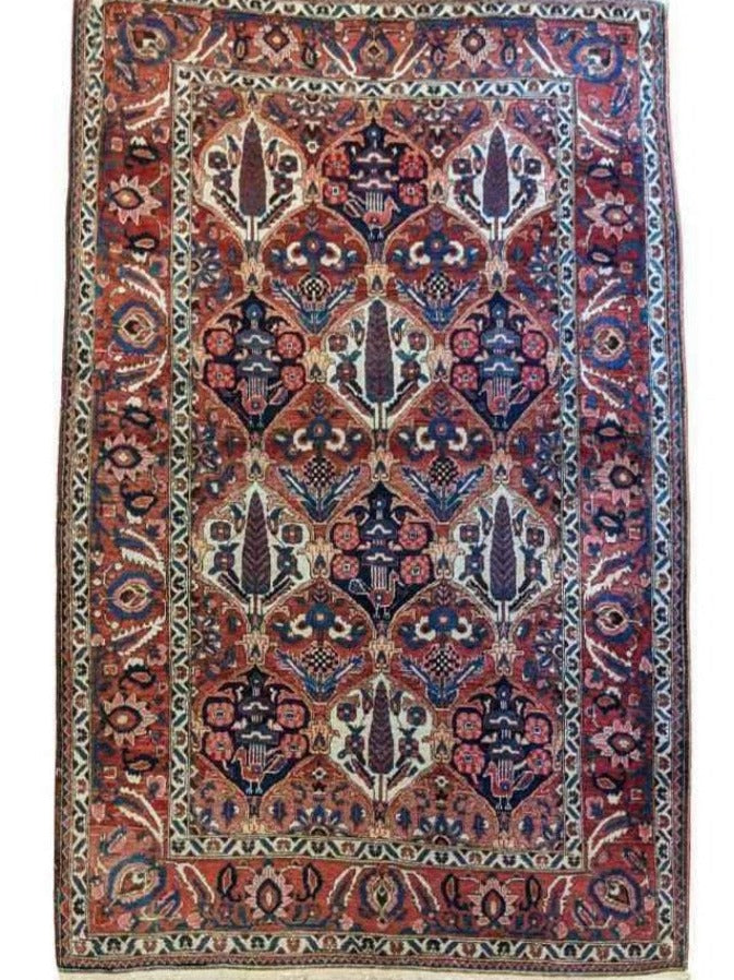 215 x 160 cm Bakhtiar Traditional Orange Rug - Rugoutlet