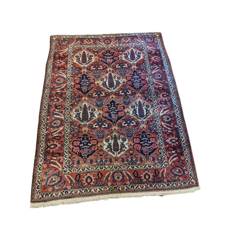 215 x 160 cm Bakhtiar Traditional Orange Rug - Rugmaster
