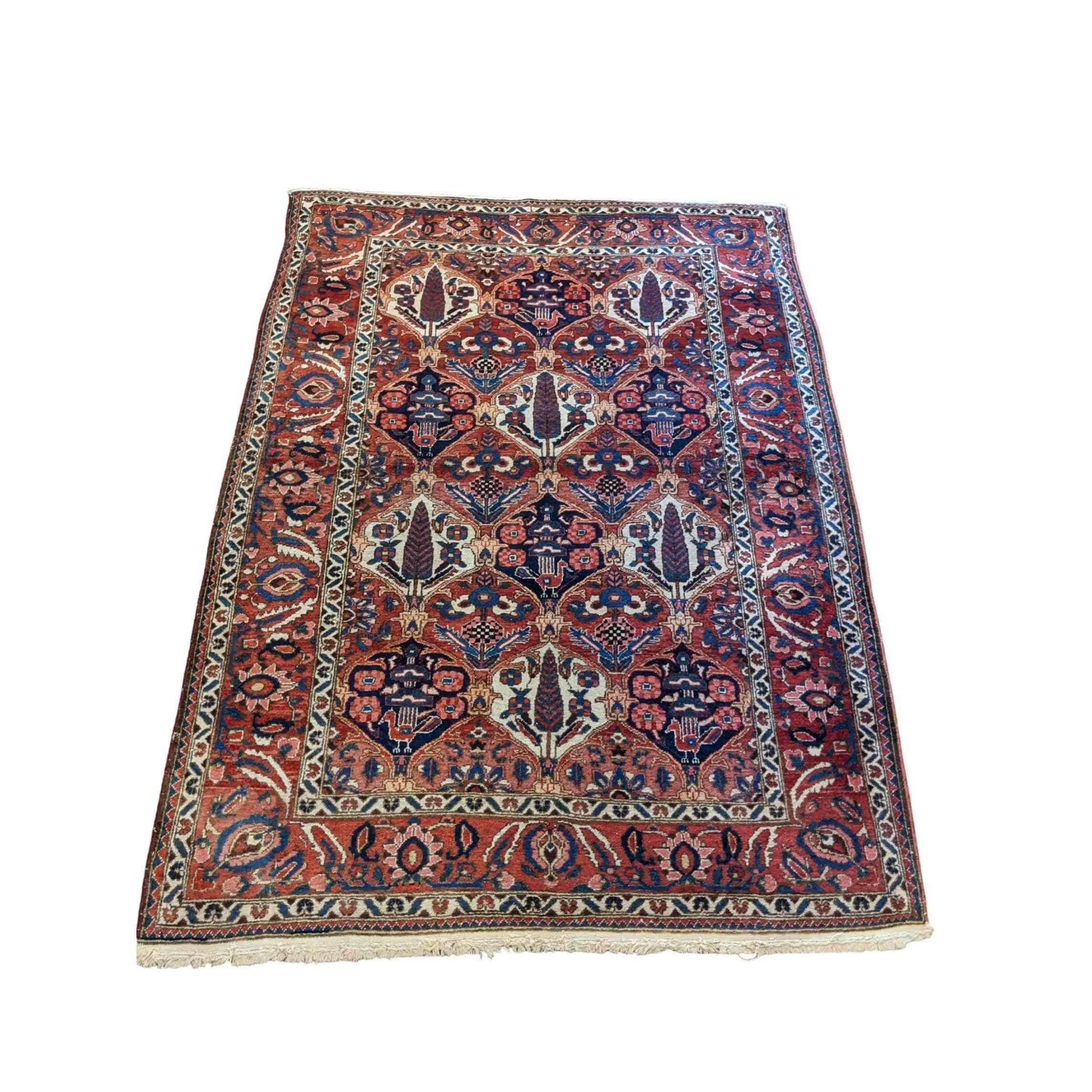 215 x 160 cm Bakhtiar Traditional Orange Rug - Rugoutlet