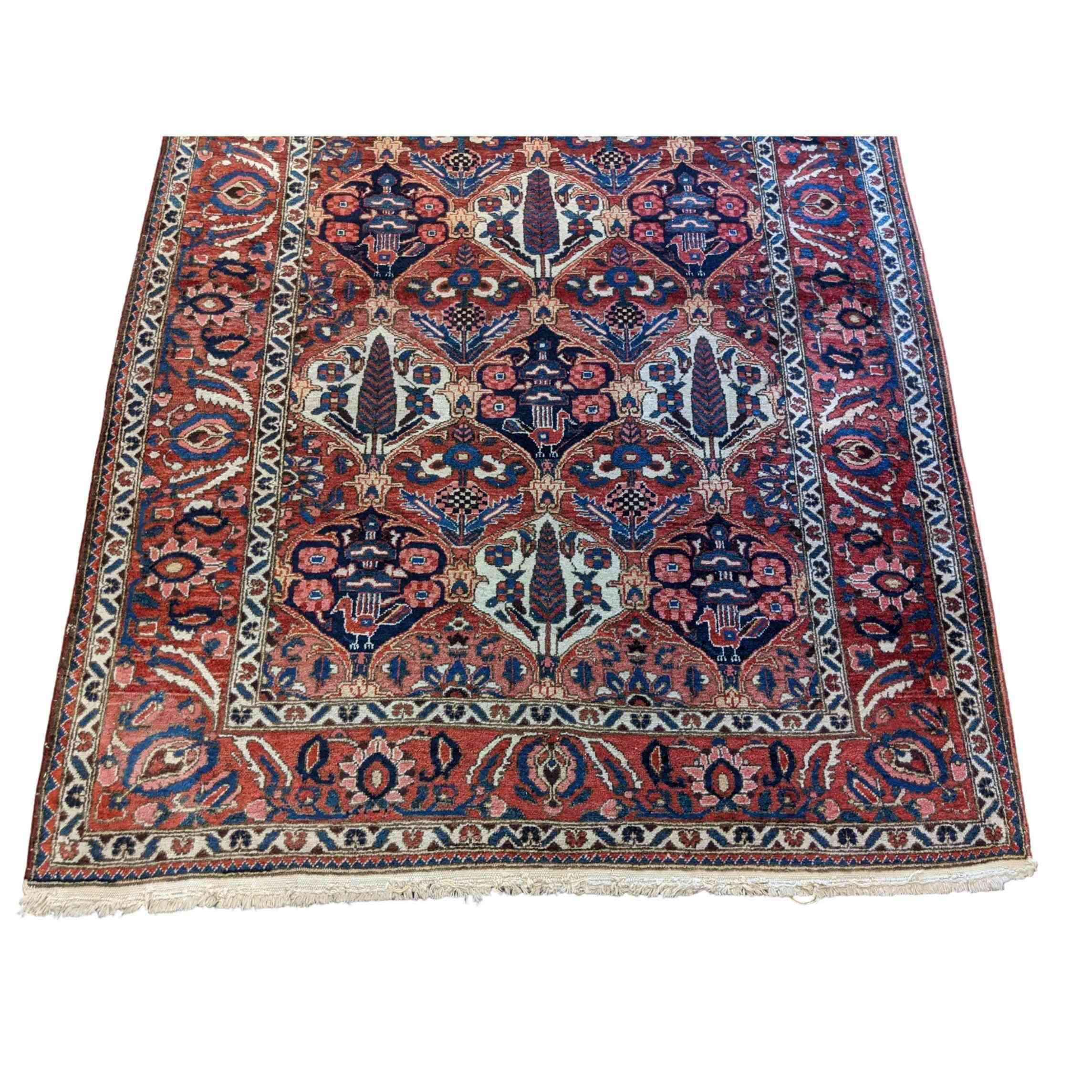 215 x 160 cm Bakhtiar Traditional Orange Rug - Rugoutlet