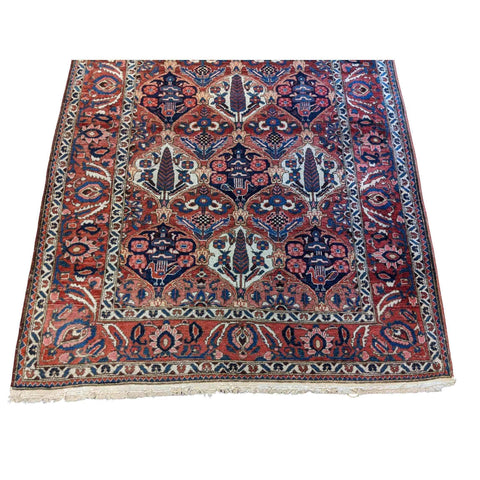 215 x 160 cm Bakhtiar Traditional Orange Rug - Rugmaster