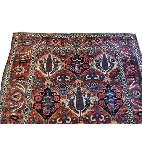 215 x 160 cm Bakhtiar Traditional Orange Rug - Rugmaster