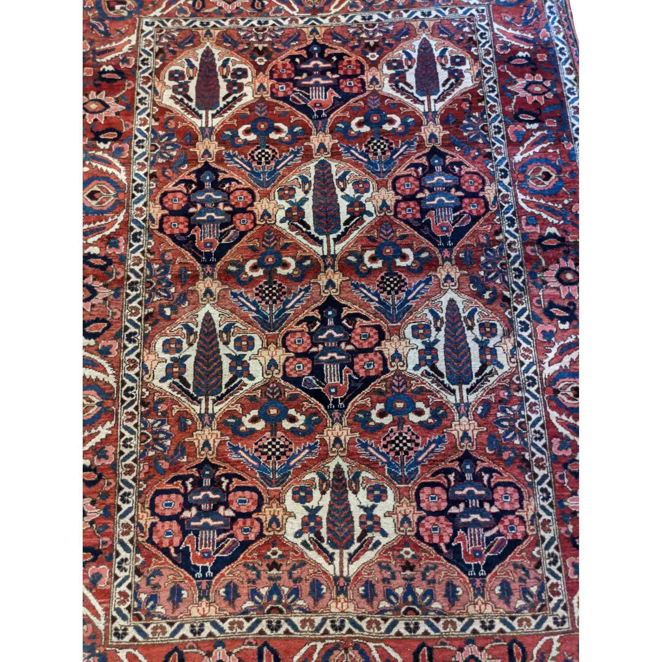 215 x 160 cm Bakhtiar Traditional Orange Rug - Rugoutlet