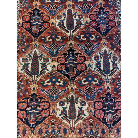215 x 160 cm Bakhtiar Traditional Orange Rug - Rugmaster