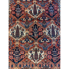 215 x 160 cm Bakhtiar Traditional Orange Rug - Rugoutlet