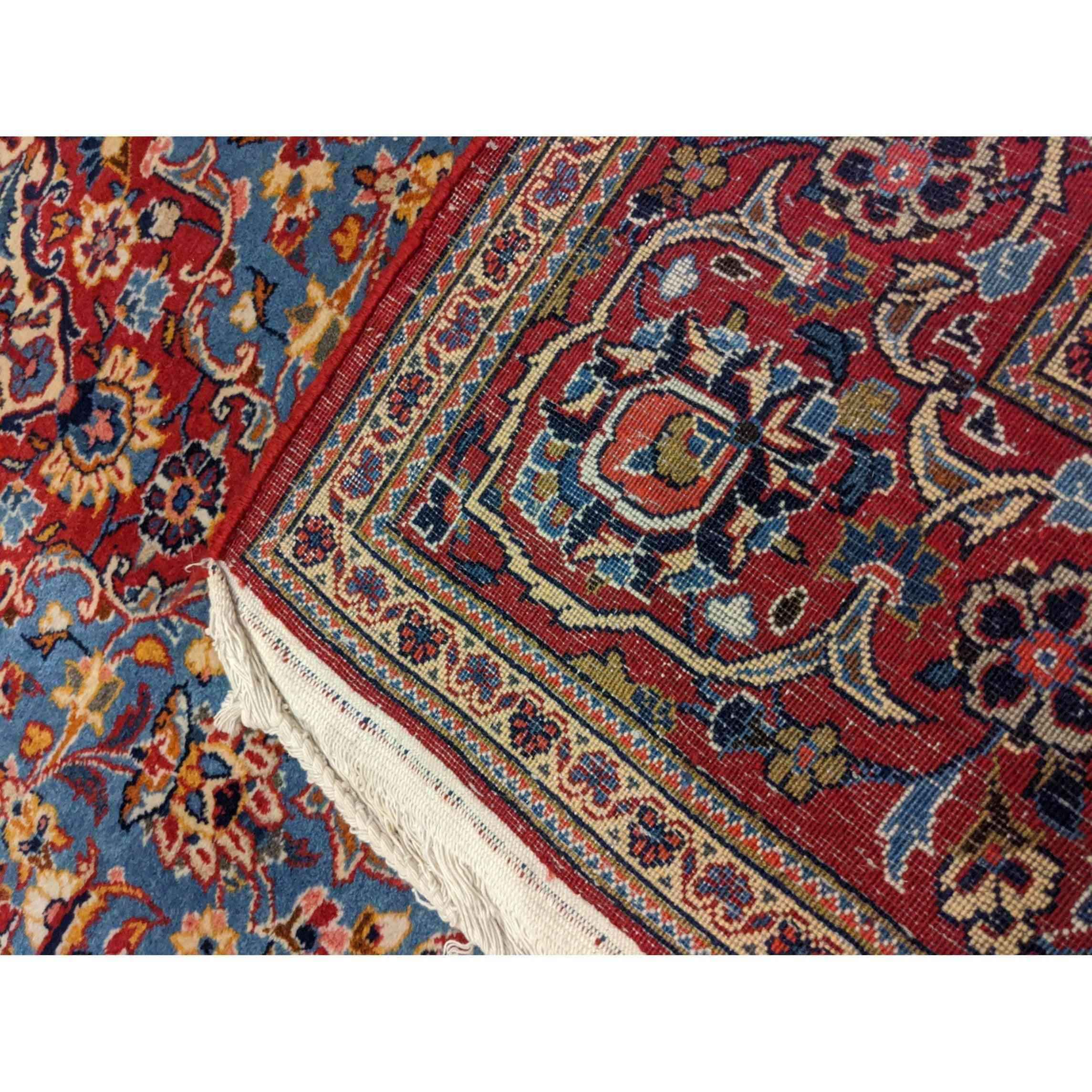 216 x 136 cm Persian Kashan Traditional Red Rug - Rugmaster