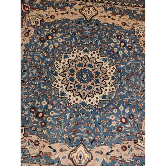 216 x 212 cm Tabriz Traditional Blue Rug - Rugmaster