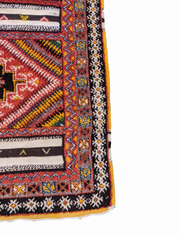 217 x 113 cm Nomadic Berber Piled & Flatweave Beni Ourain Tribal Brown Rug - Rugoutlet