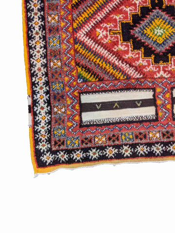 217 x 113 cm Nomadic Berber Piled & Flatweave Beni Ourain Tribal Brown Rug - Rugoutlet