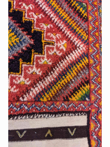 217 x 113 cm Nomadic Berber Piled & Flatweave Beni Ourain Tribal Brown Rug - Rugoutlet