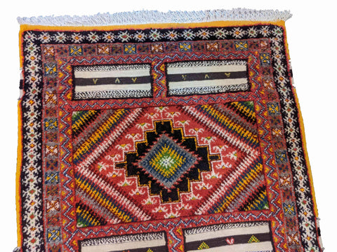 217 x 113 cm Nomadic Berber Piled & Flatweave Beni Ourain Tribal Brown Rug - Rugoutlet
