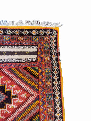 217 x 113 cm Nomadic Berber Piled & Flatweave Beni Ourain Tribal Brown Rug - Rugoutlet